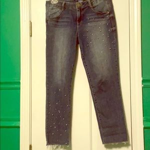Democracy Pearl Embellished Denim Jeans